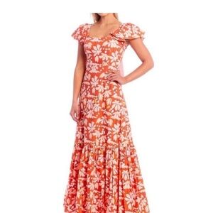 Sachin + Babi Orange Floral Maxi Dress